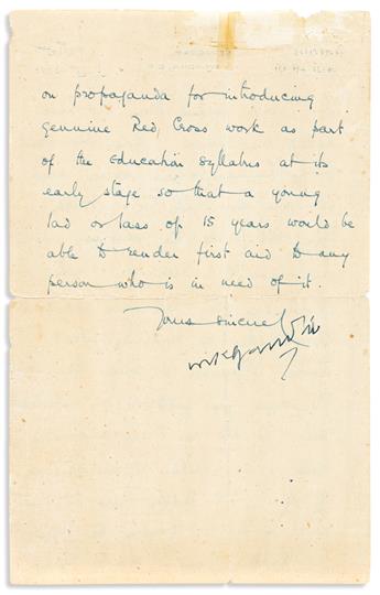 GANDHI, MOHANDAS K. Letter Signed, MKGandhi, to Edmund Elmar Mack (Dear Mr. Mack), in English,